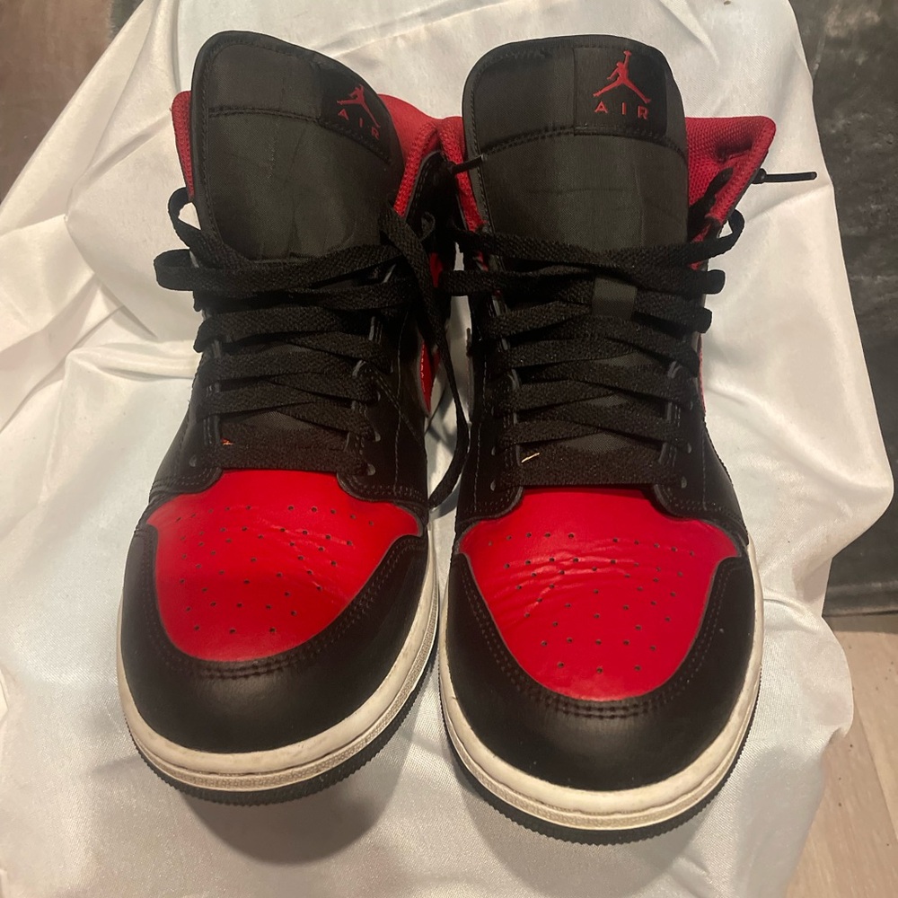 Jordan Men’s High-Top Sneakers in Black & Red